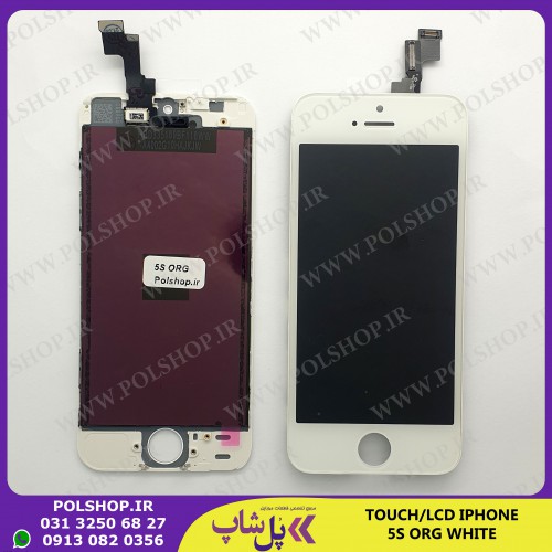 تاچ و ال سی دی ایفون مدل: IPHONE 5S سفید(اورجینال)TOUCH+LCD IPHONE 5S ORIGINAL WHITE